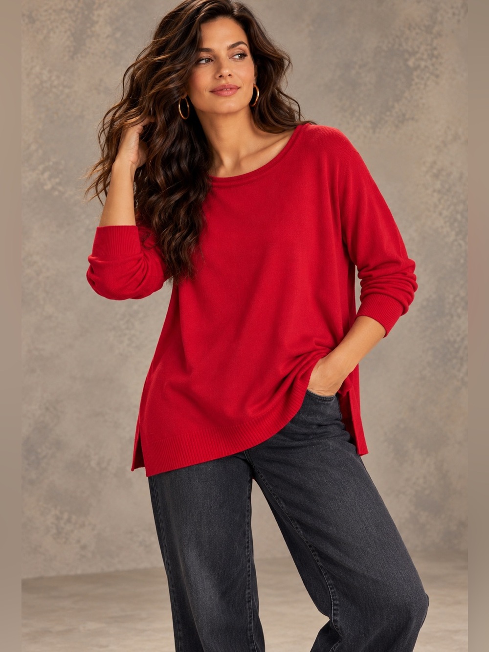 NWT Slim Factor Women's Red Sweater Size 3X